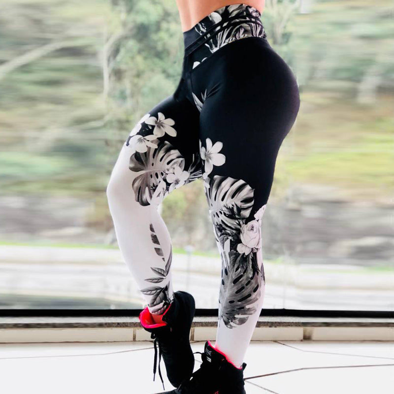 Sportlegging met hoge taille en print