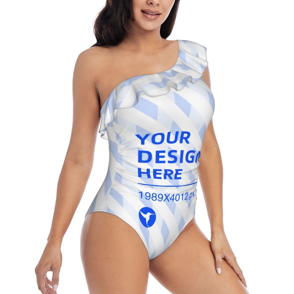 Maillot de bain asymétrique à volants