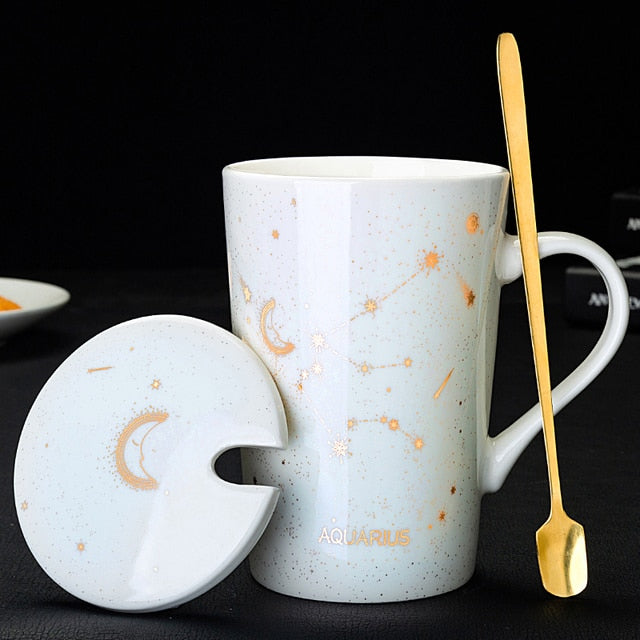 Creative Mugs With Spoon 12 Constellations