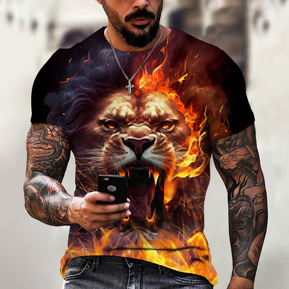 Animal Beast Lion 3D-geprint zomer T-shirt voor heren