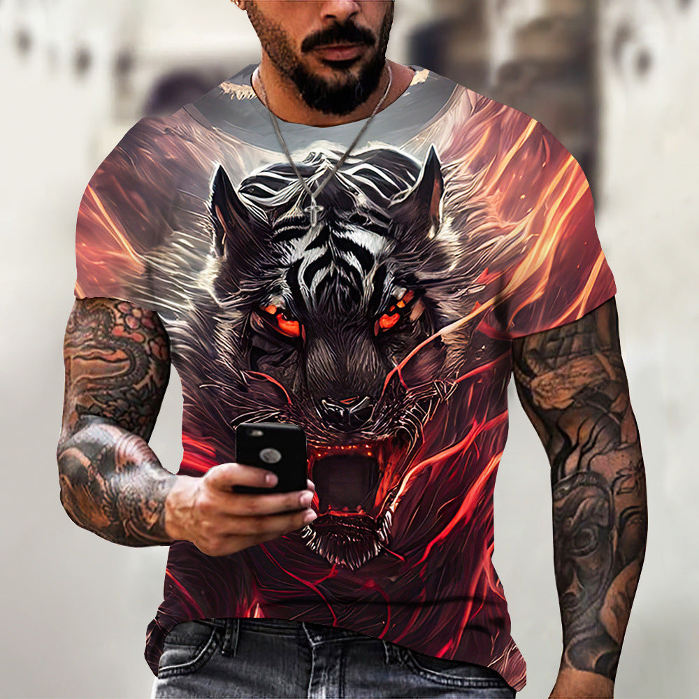 Animal Beast Lion 3D-geprint zomer T-shirt voor heren