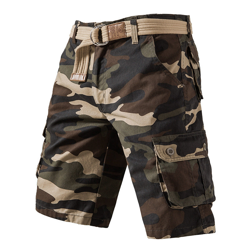 Pure Cotton Washed Camouflage Shorts