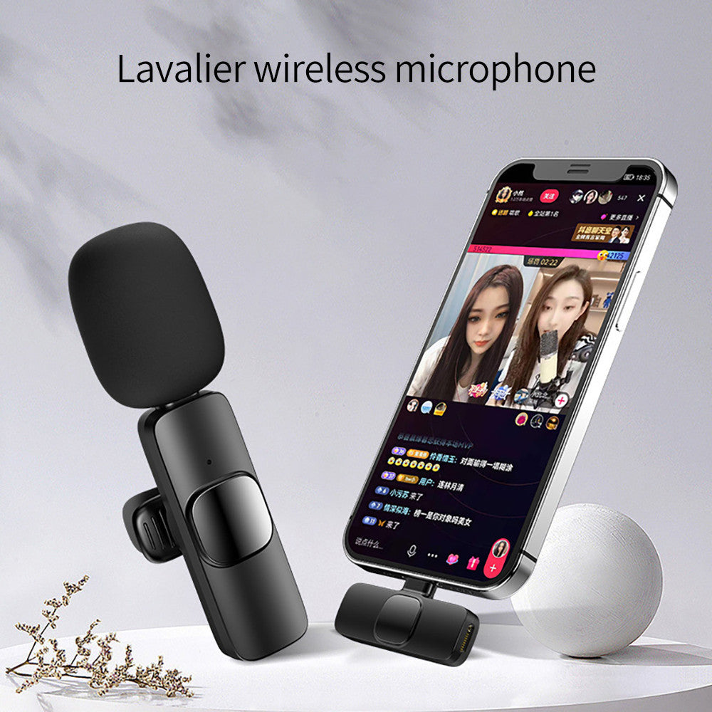 Draadloze Lavalier-microfoon Draagbare audio- en video-opname Mini-microfoon voor iPhone Android Lange batterijduur Live-uitzending Gaming