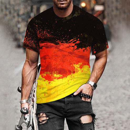 Men's 3D Colorful Printed Short-sleeved T-shirt