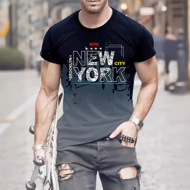 Printed Sports Summer Casual T-shirt