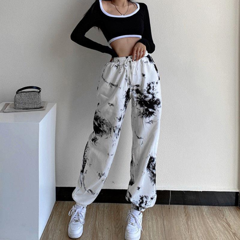 All-match Tie-dye High-waist Slim Casual Pants