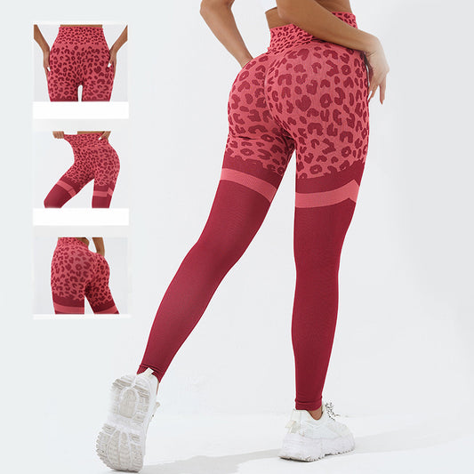 Fitnessbroek met luipaardprint