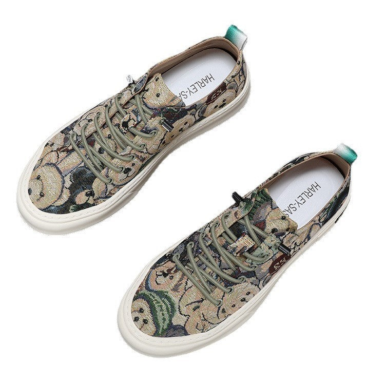 Low-top Casual Canvas Shoes Front Lace-up