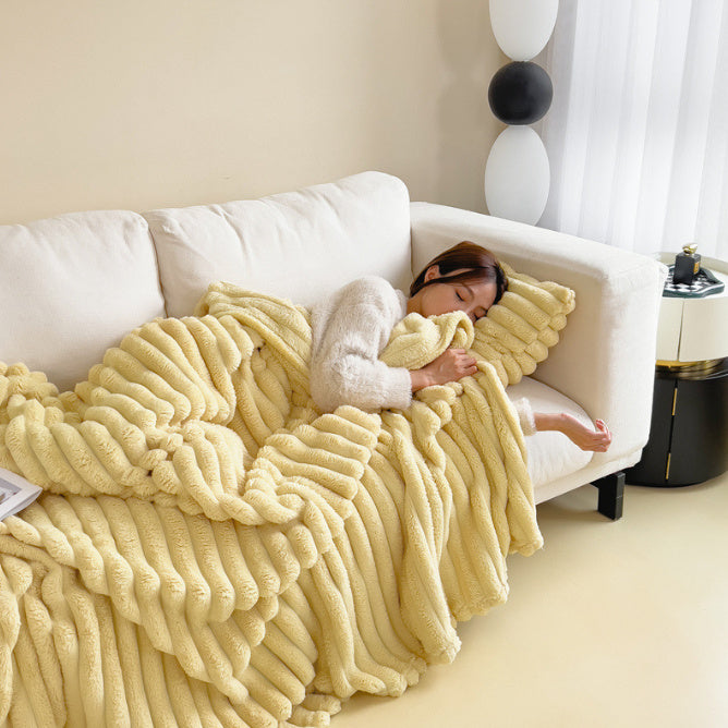 Soft Wind Bub Rabbit Fur Blanket