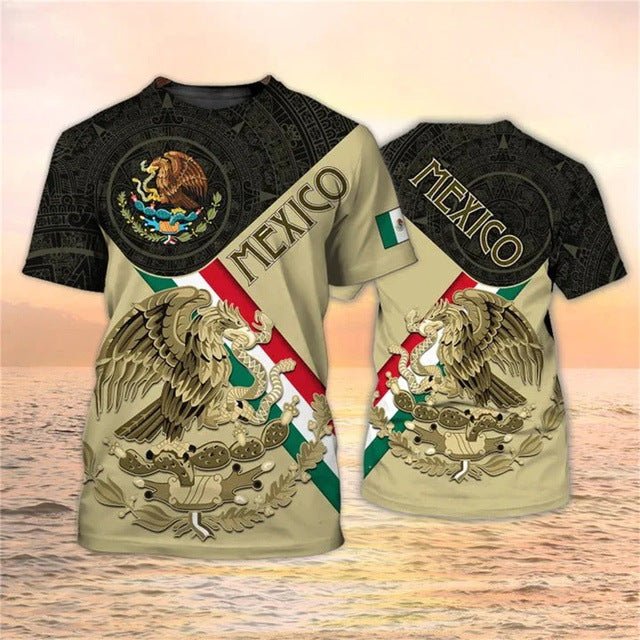 Mexicaanse adelaar patroon T-shirt mode 3D