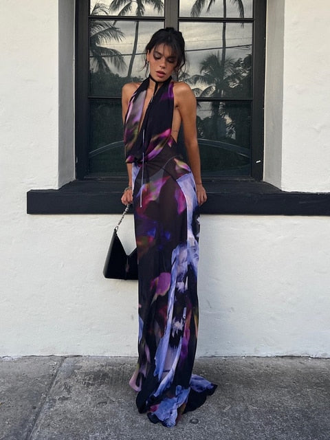 Rugloze sexy maxi-jurk