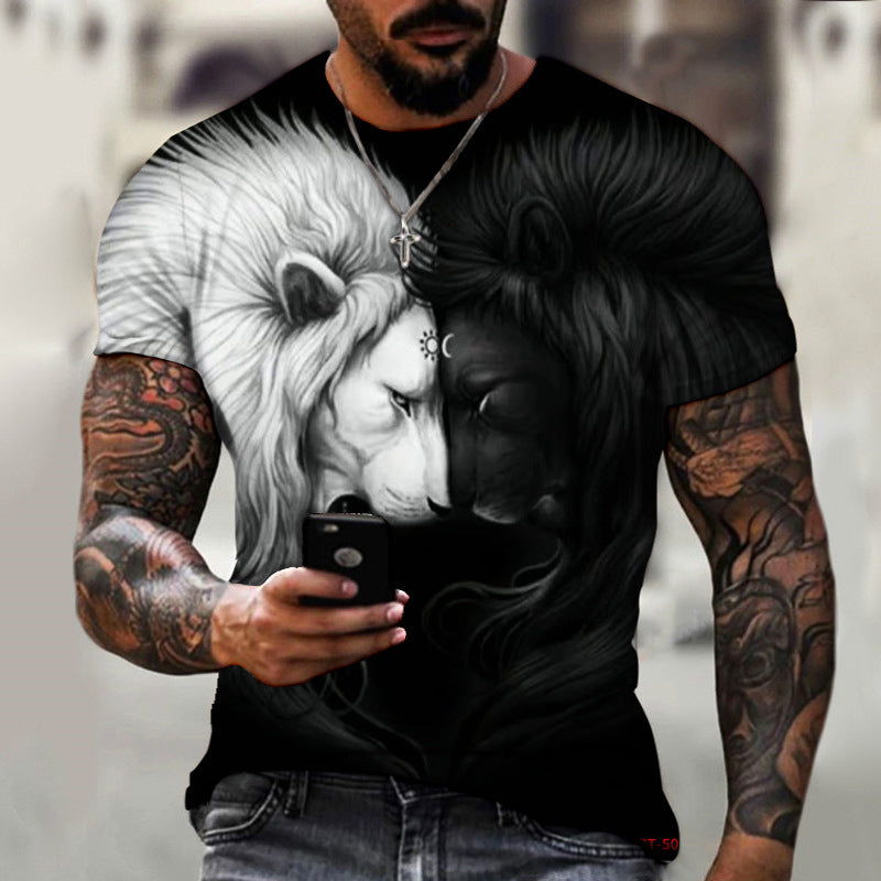 Animal Beast Lion 3D-geprint zomer T-shirt voor heren