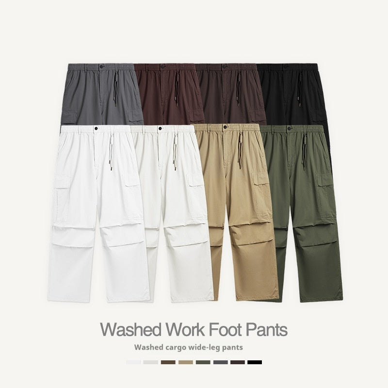 Washed Wide-leg  Multi-pocket