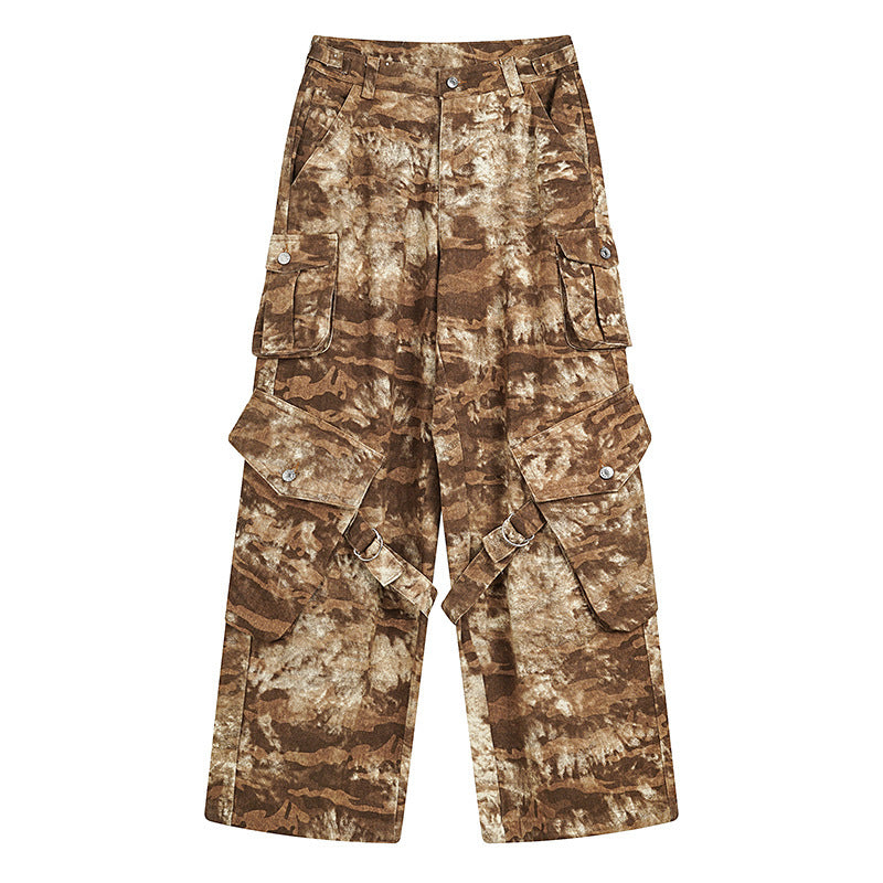 Inkt schilderij Tie-dye Camouflage wijde overall