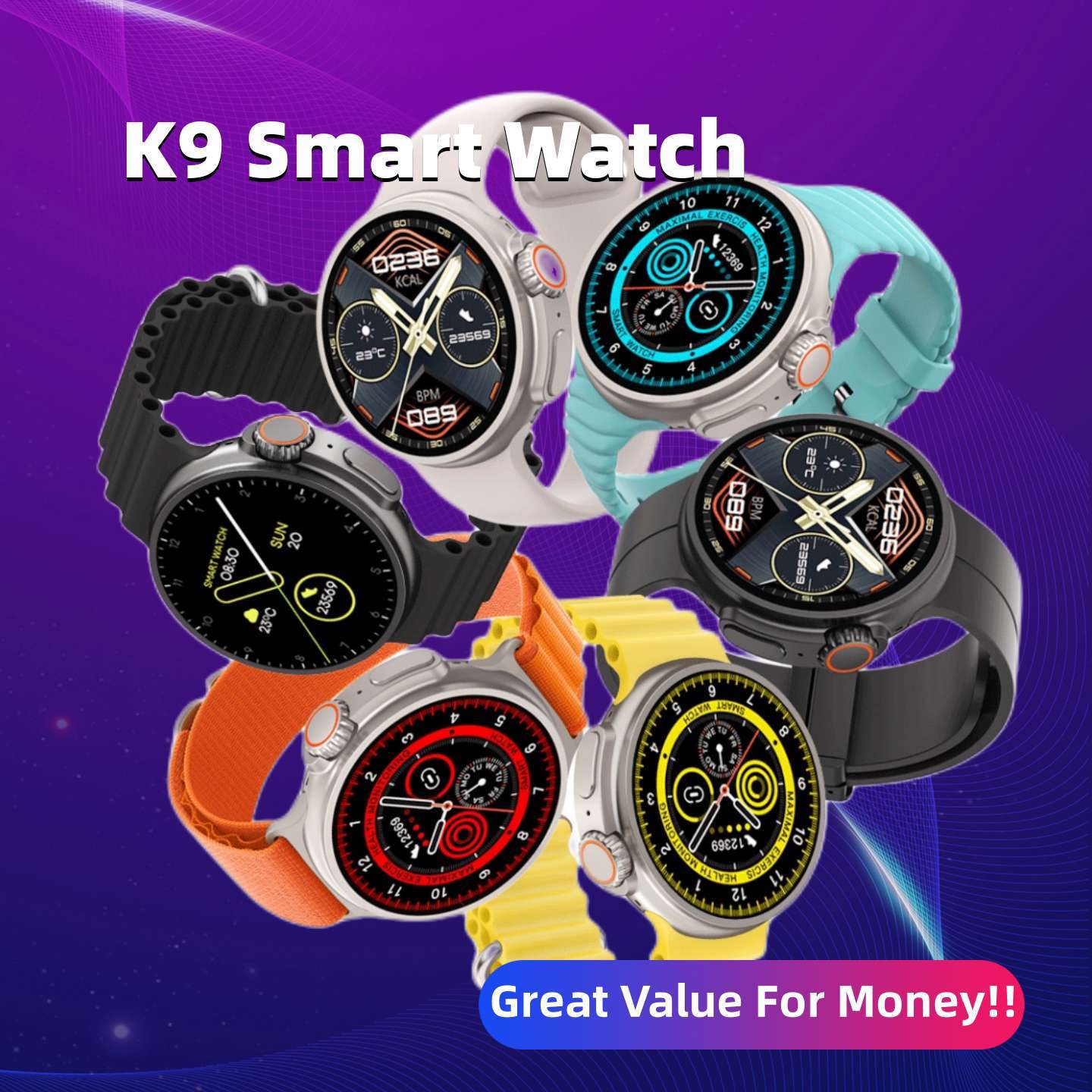 Nieuwe K9 Smart Watch 1.39 Ronde Scherm Encoder Echte Schroefclip Draadloos Opladen NFC Offline En Betaalfunctie