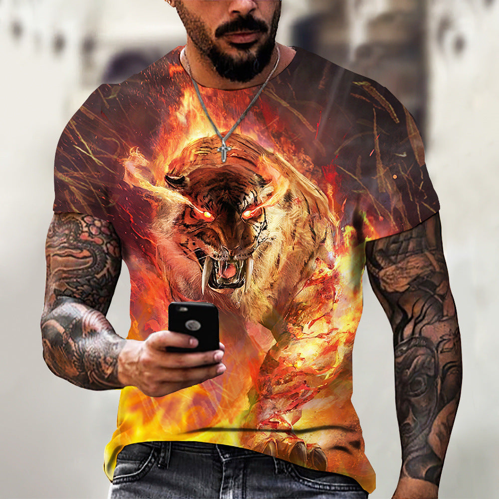 Animal Beast Lion 3D-geprint zomer T-shirt voor heren