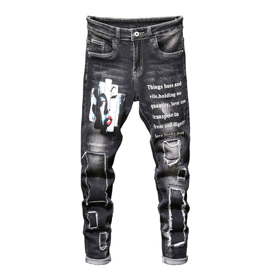 Gescheurde heren jeans Slim Fashion heren broeken