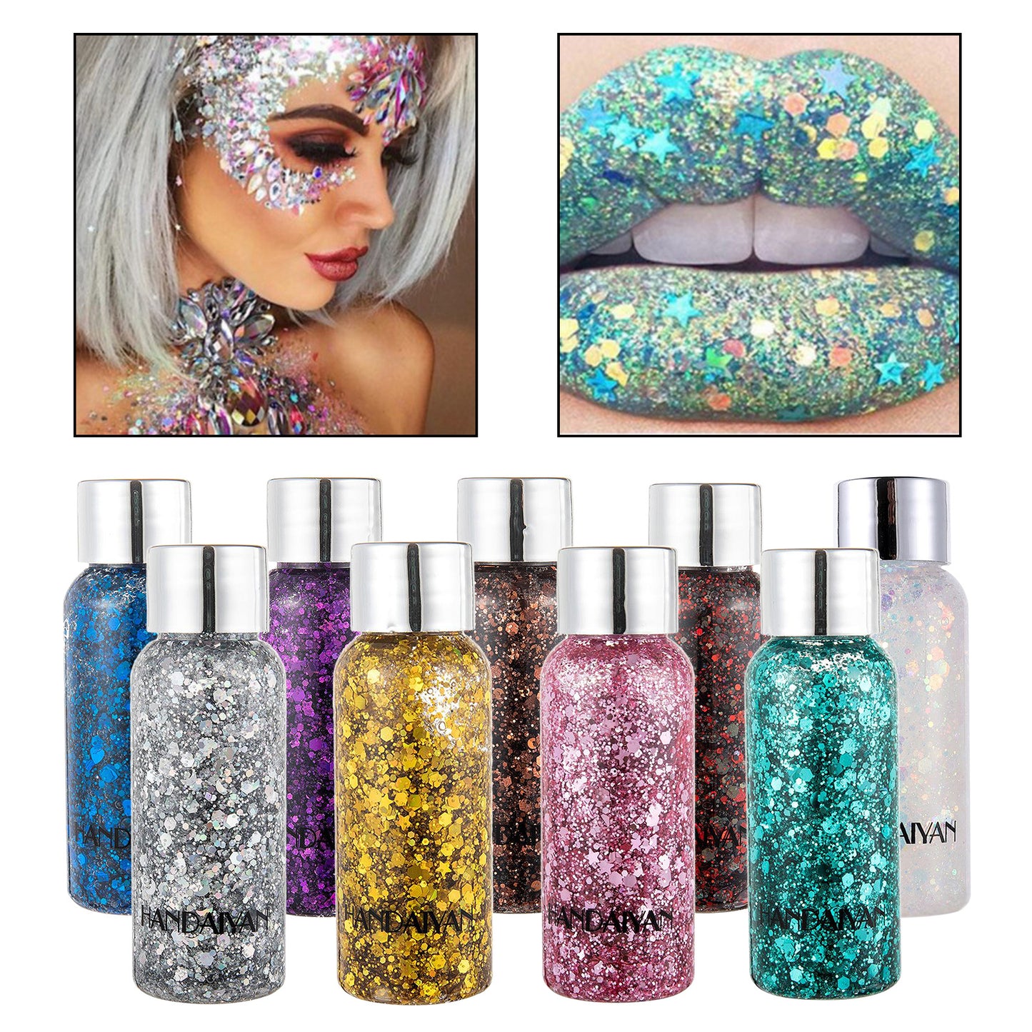 Oogglitter Nagel Haar Lichaam Gezicht Glitter Gel Art Hart Losse Pailletten Crème Festival Glitter Decoratie Feest Gereedschap