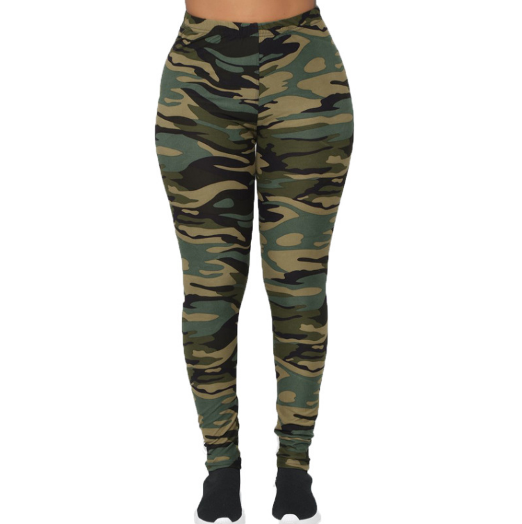 Camouflage bedrukte grijze casual leggingbroek