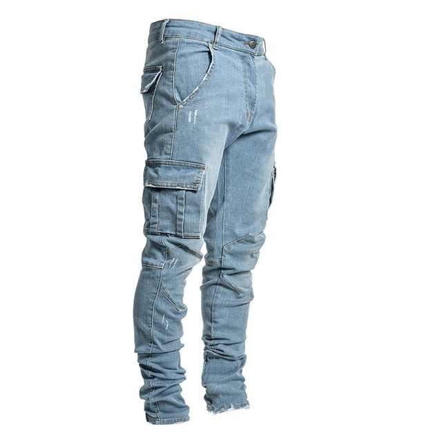 Jean cargo multi-poches