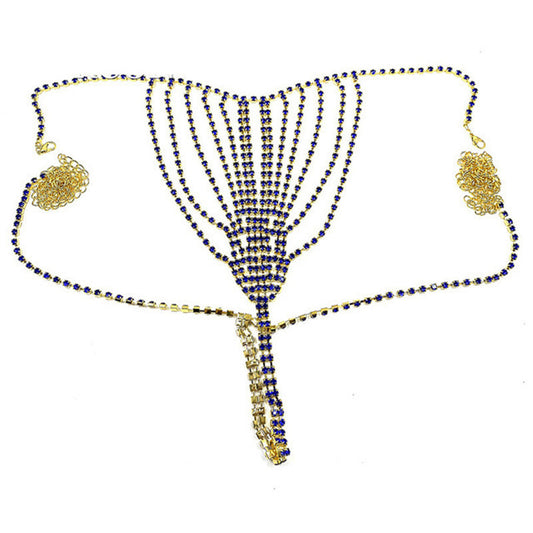 Woman Bikini Style Rhinestone Waist Chain