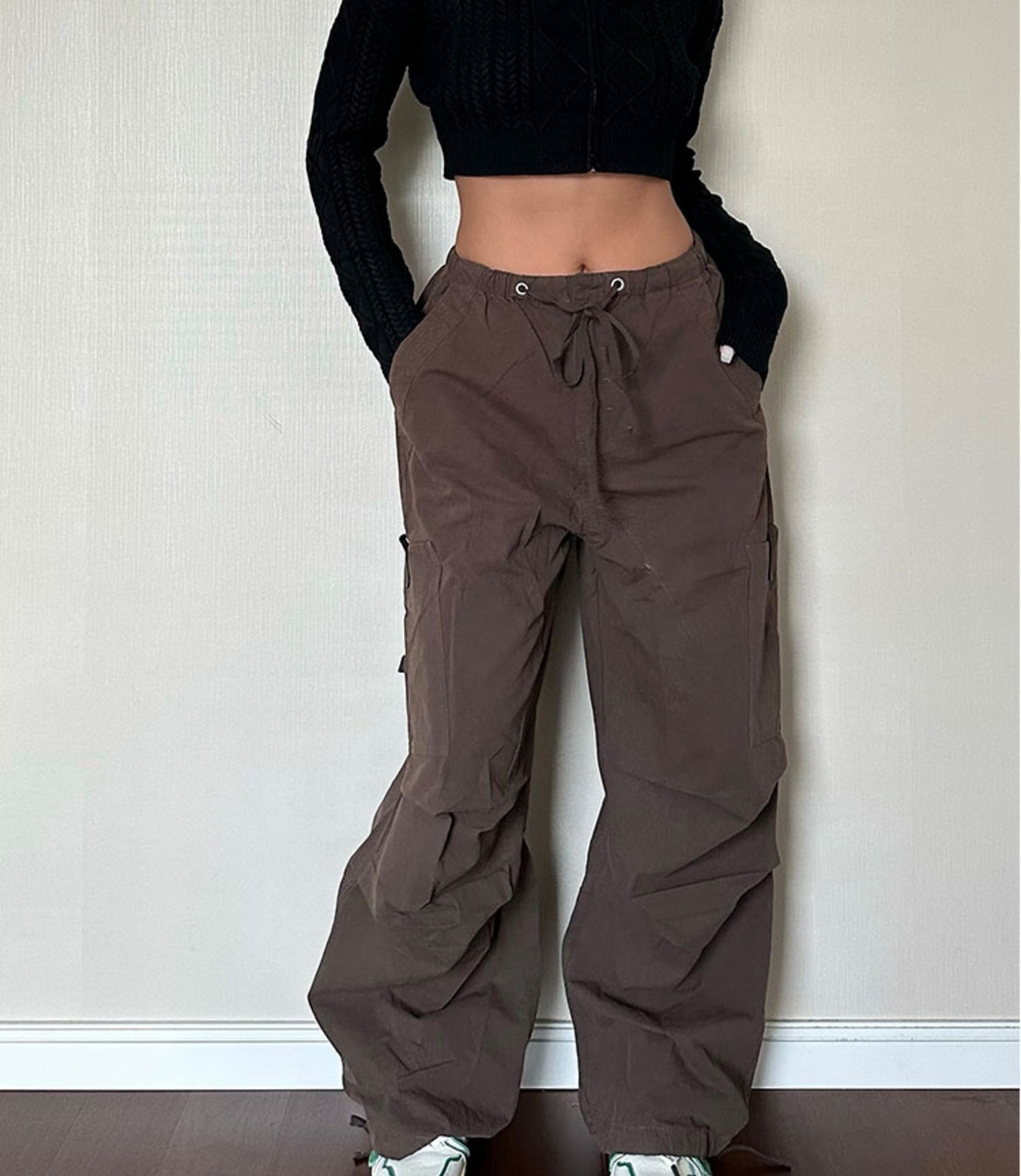 Straight Tube Loose Pocket Cargo Pants