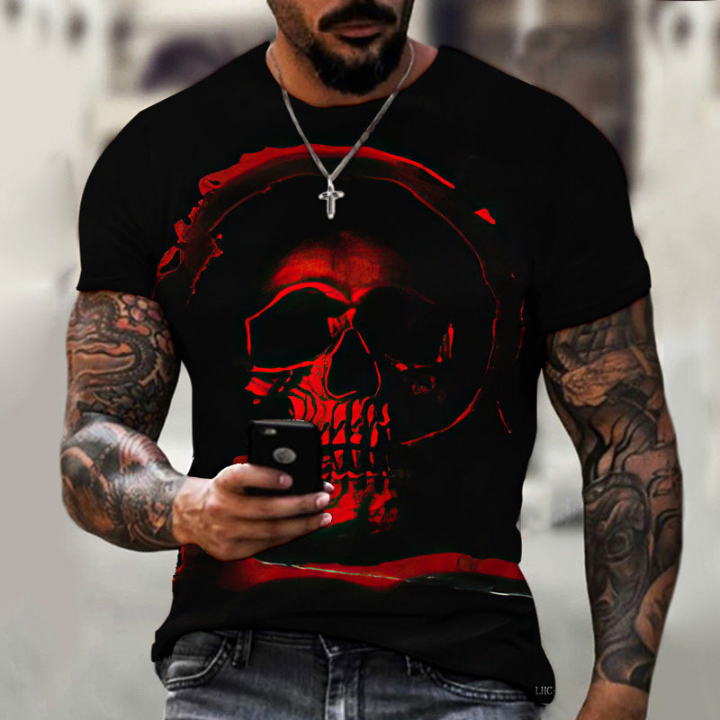 Zomer heren 3D digitaal geprint T-shirt korte mouw