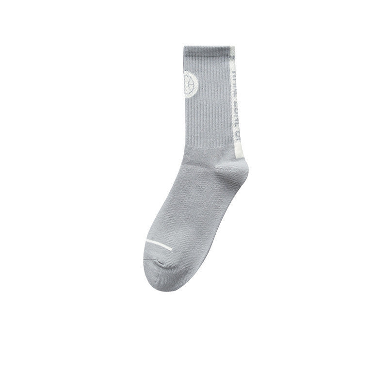 Men's Tide Socks Solid Color Long Tube High Top