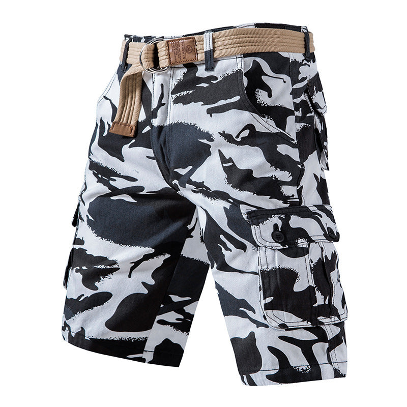 Pure Cotton Washed Camouflage Shorts