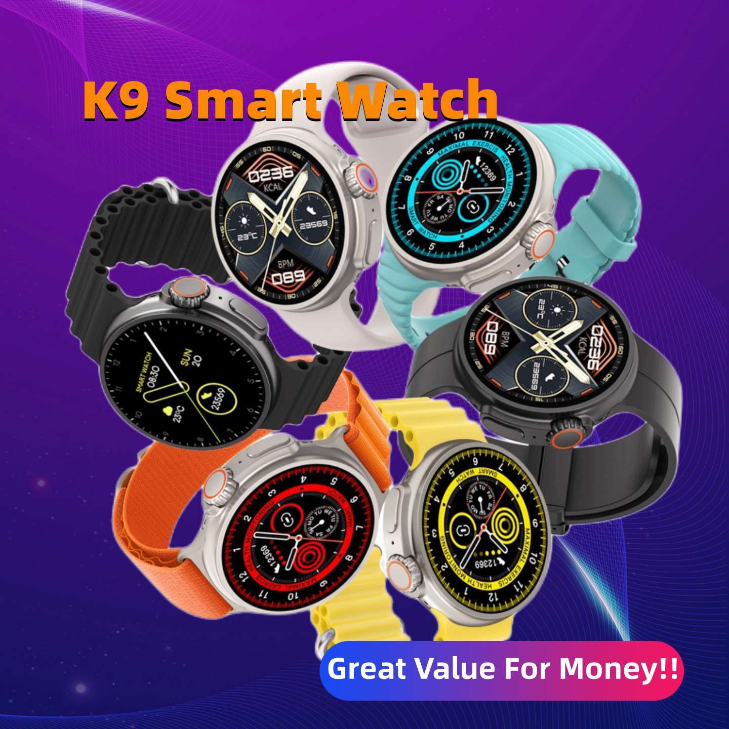 Nieuwe K9 Smart Watch 1.39 Ronde Scherm Encoder Echte Schroefclip Draadloos Opladen NFC Offline En Betaalfunctie