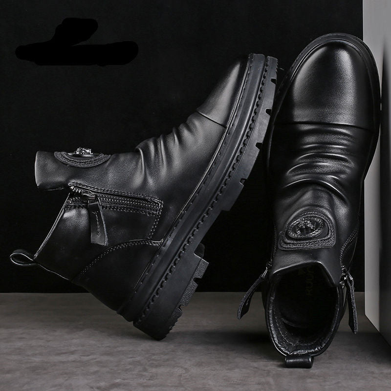 High-top Velvet Tactical Style Military Boots