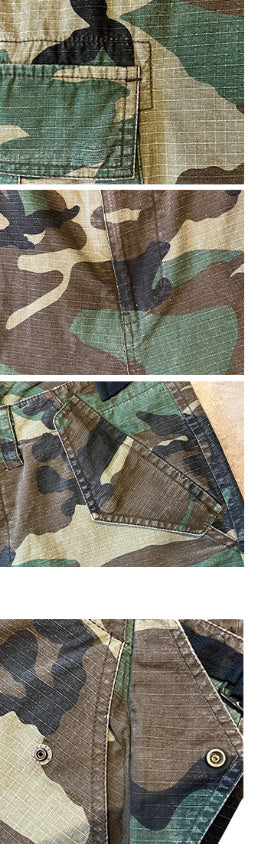 Two-way Camouflage Profile Pants Retro Washed