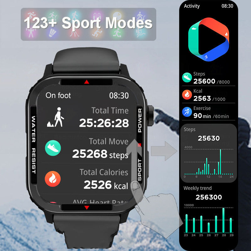 Bluetooth Sport Smartwatch Bloeddruk Bloedzuurstof Monitoring