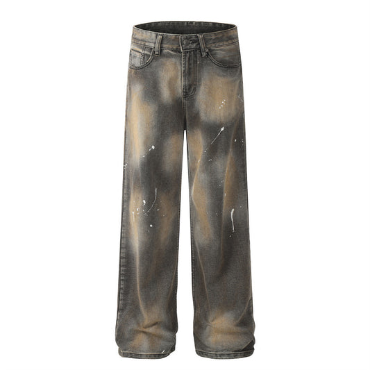 High Street Splash-inkt Modder Geverfde Jeans