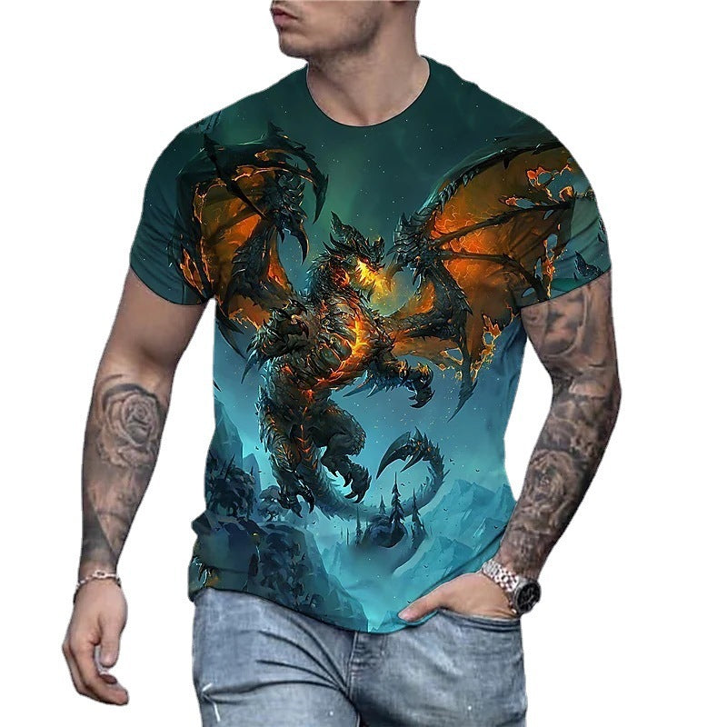 Animal Dragon Print Short Sleeve