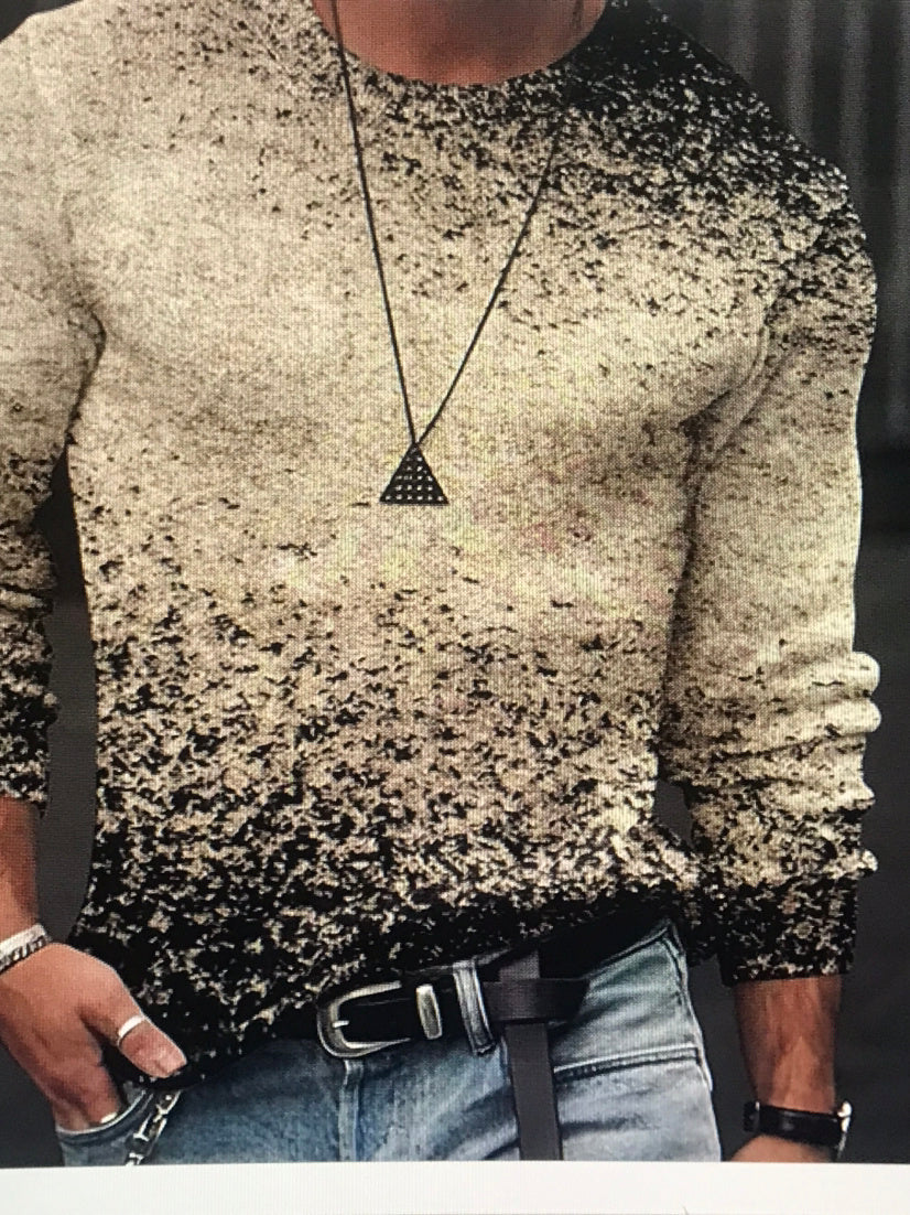 Pullover 3D Printed Long-sleeved Top