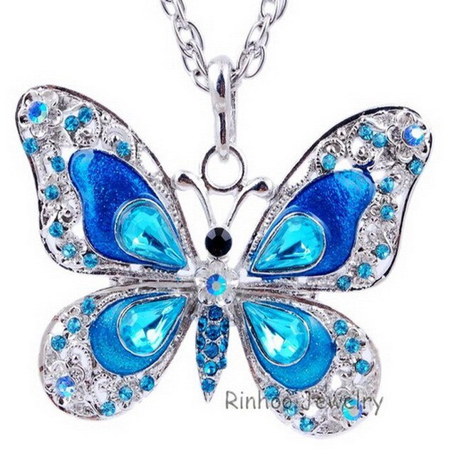 Collier papillon coloré