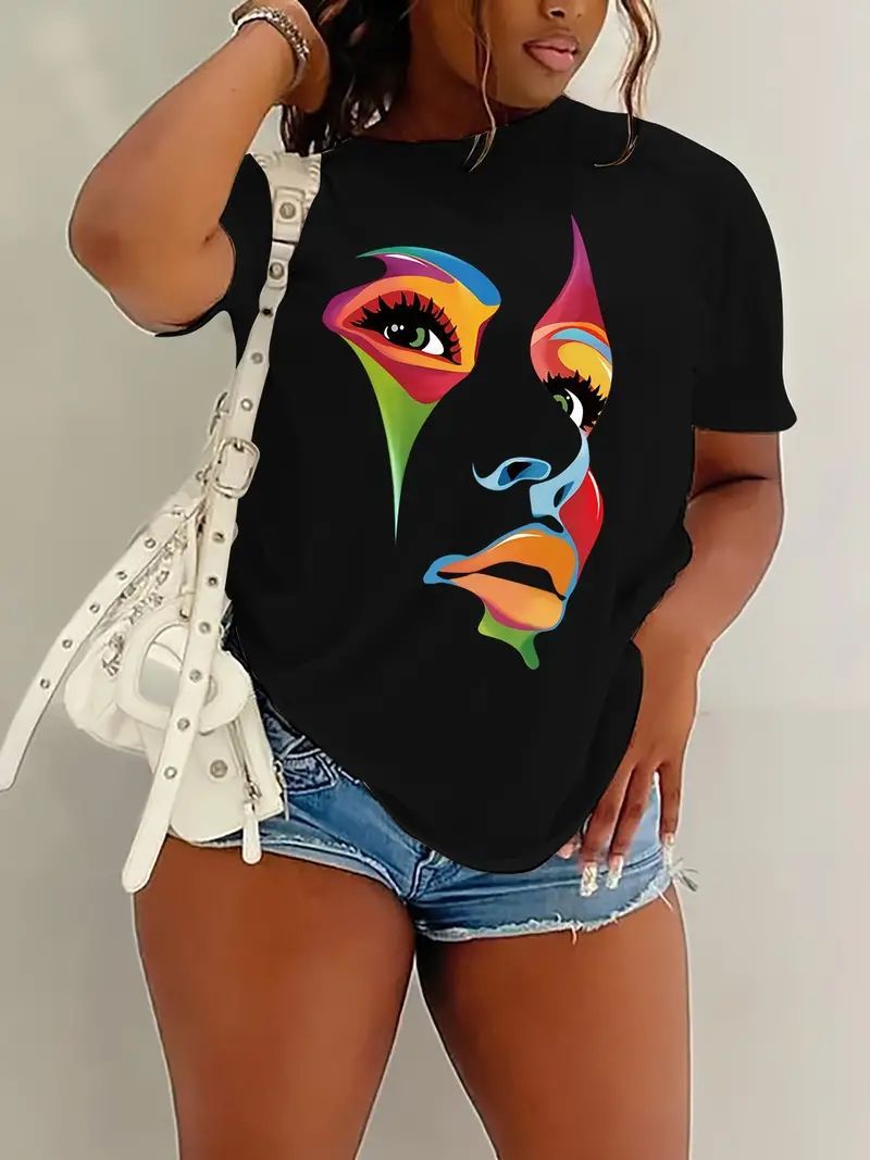 Black Girl Printed Short-sleeved T-shirt