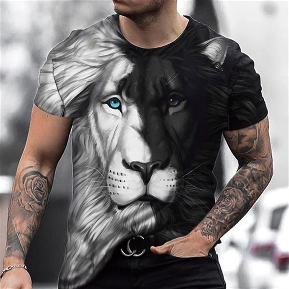 Animal Beast Lion 3D-geprint zomer T-shirt voor heren