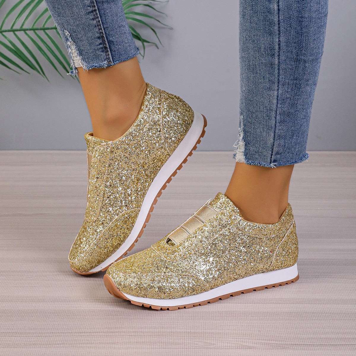 Sequined Flats Shoes