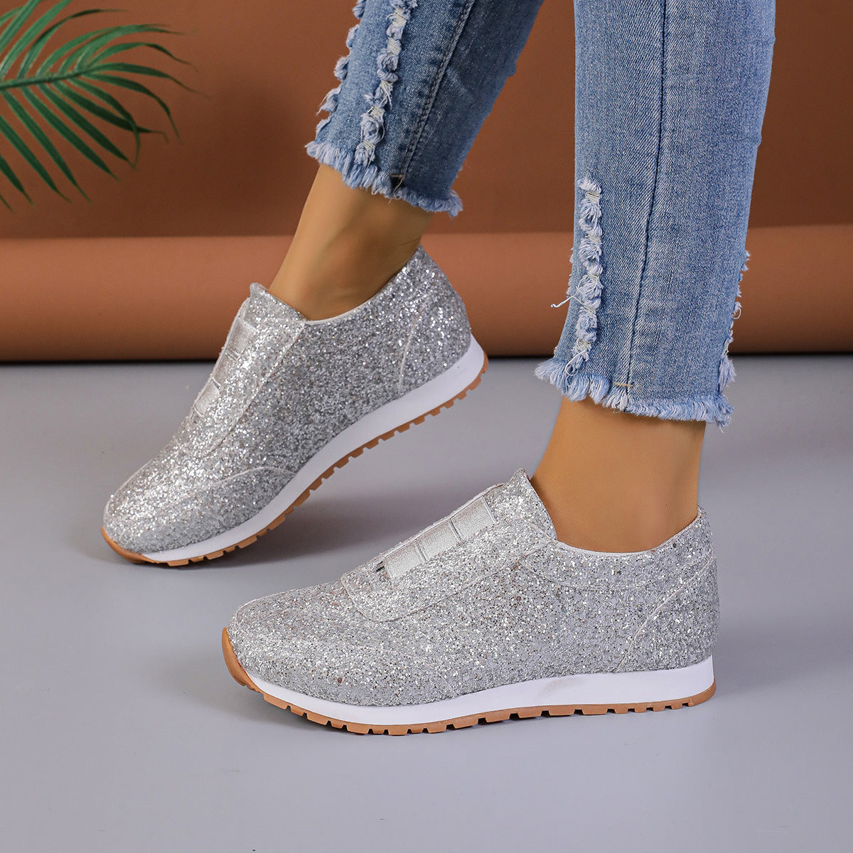 Sequined Flats Shoes