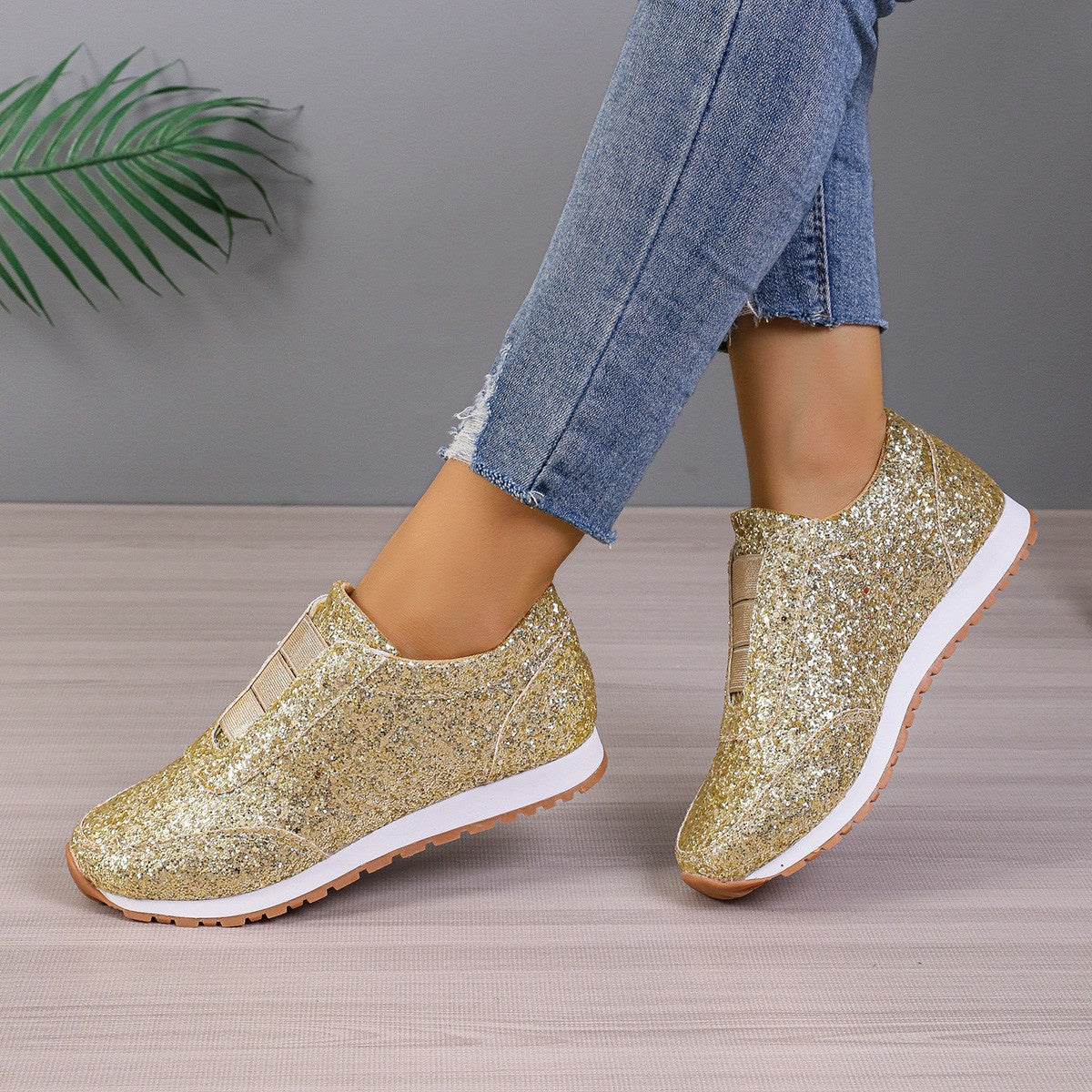 Sequined Flats Shoes