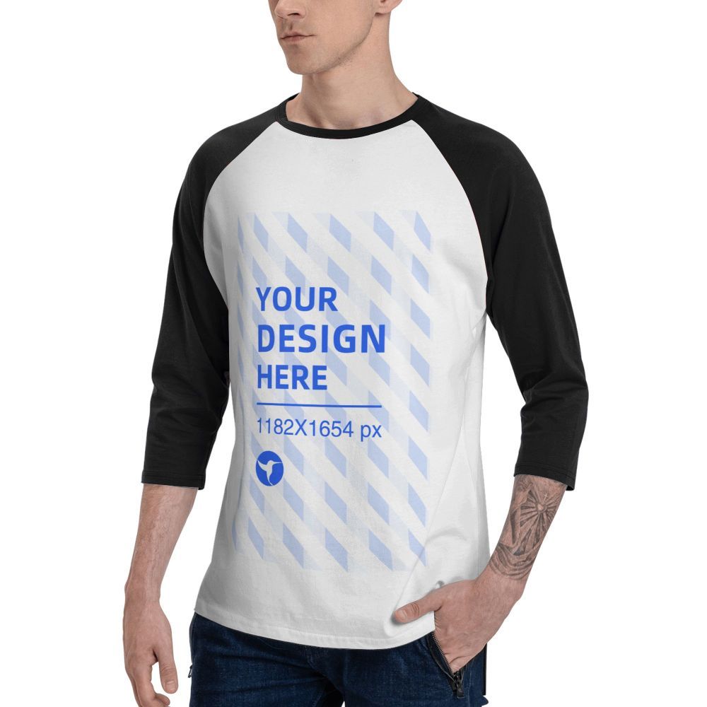 Men's Raglan Sleeve Crew Neck T-Shirt