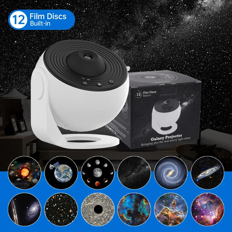 Nachtlampje Galaxy Projector Sterrenhemel Projector 360 Roterende Planetariumlamp Voor Kinderkamer Valentijnsdag Cadeau Bruiloft Deco