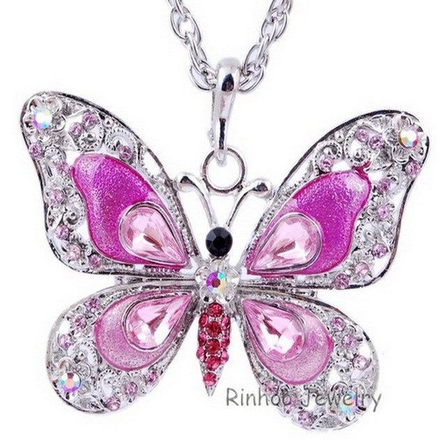 Collier papillon coloré