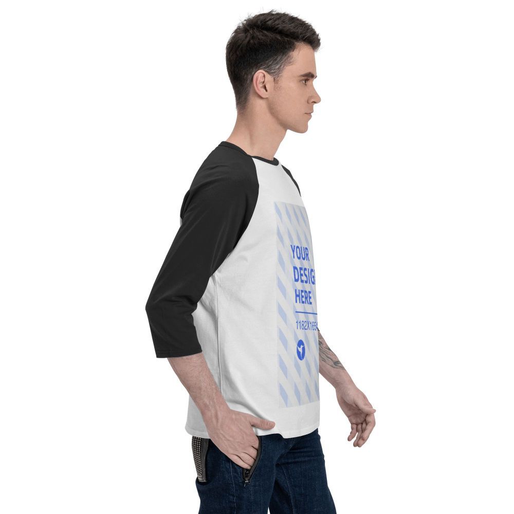 Men's Raglan Sleeve Crew Neck T-Shirt