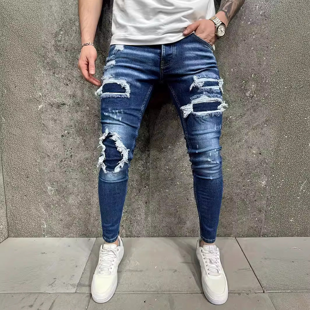 European Style Patch Jeans