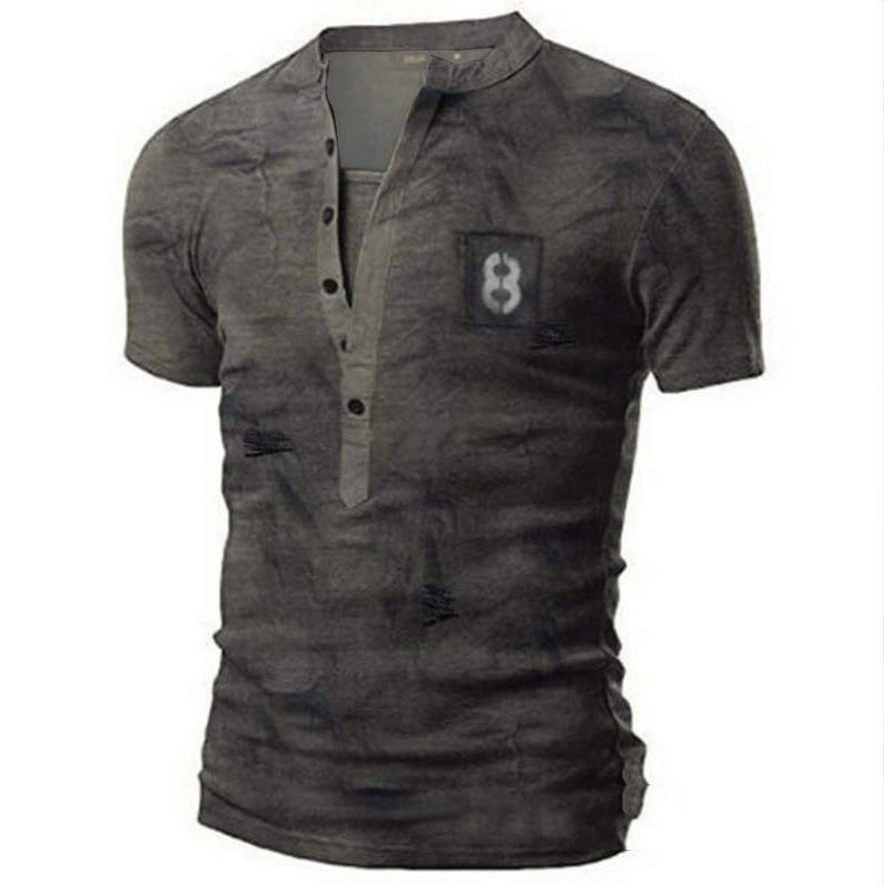 Printed Casual Short Sleeved T-shirt For Men