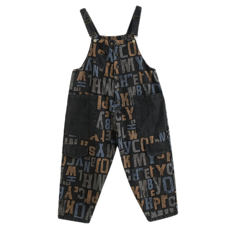 Plus Size Women's New Literary Retro Plus Size Denim Overalls