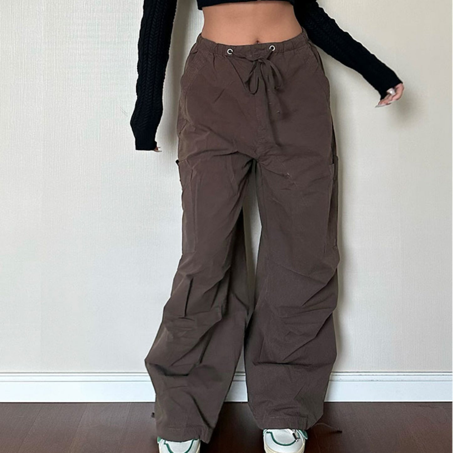 Straight Tube Loose Pocket Cargo Pants